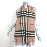 Burberry Classic Check Fringed Cashmere Scarf Archive Beige