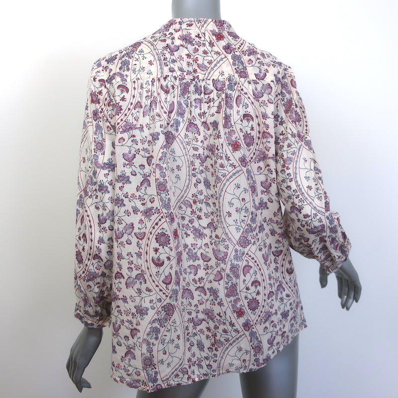Isabel Marant Etoile Maria Blouse Pink Floral Print Size 38 Long Sleeve Top
