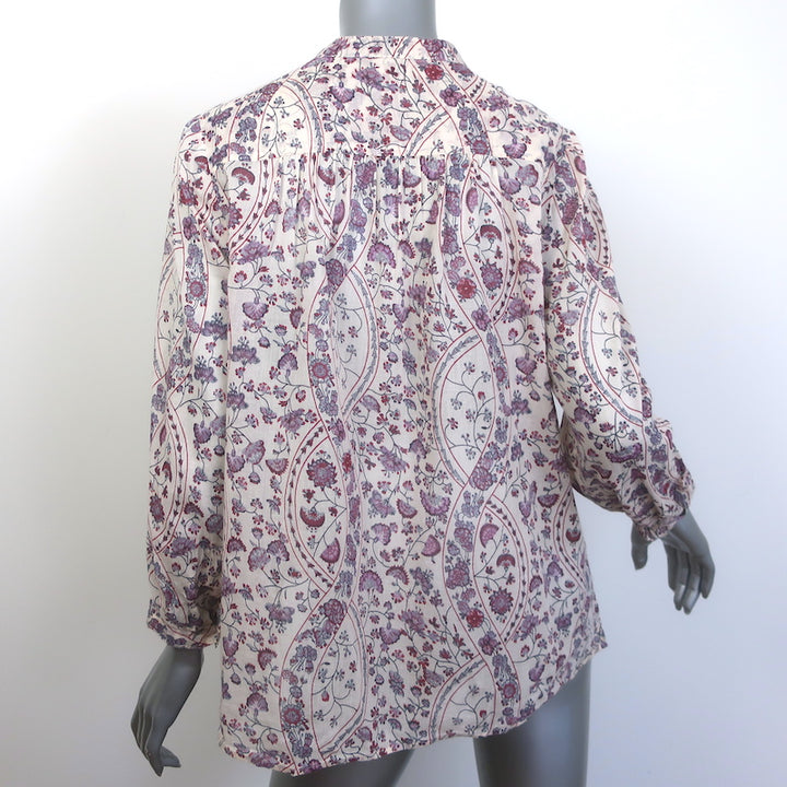 Isabel Marant Etoile Maria Blouse Pink Floral Print Size 38 Long Sleeve Top