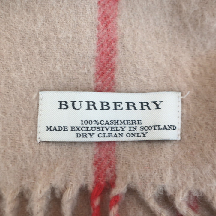 Burberry Classic Check Fringed Cashmere Scarf Archive Beige