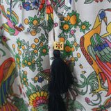 Tory Burch Promised Land Caftan White/Multi Floral Print Size Medium/Large