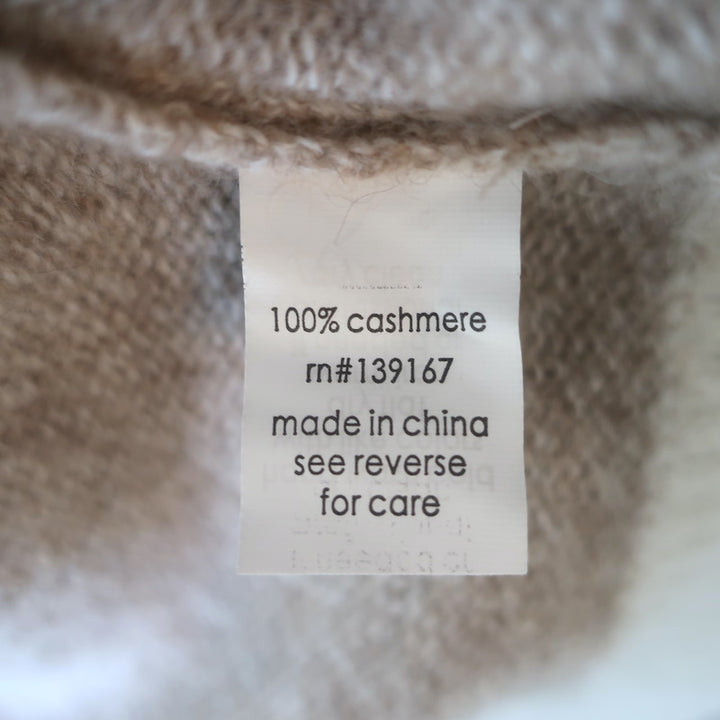 27 Miles Corrine Cashmere Faux Pearl-Button Cardigan Taupe Size Small