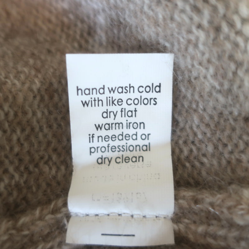 27 Miles Corrine Cashmere Faux Pearl-Button Cardigan Taupe Size Small