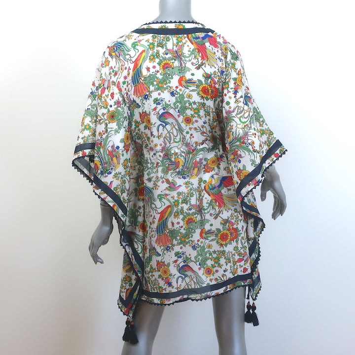 Tory Burch Promised Land Caftan White/Multi Floral Print Size Medium/Large