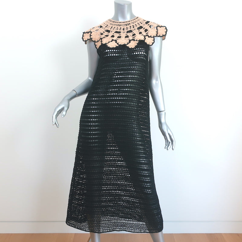 Zara Floral Crochet Sleeveless Midi Dress Black Size Extra Small-Small Celebrity Owned Zara Floral Crochet Sleeveless Midi Dress Black Size Extra Small-Small Celebrity Owned