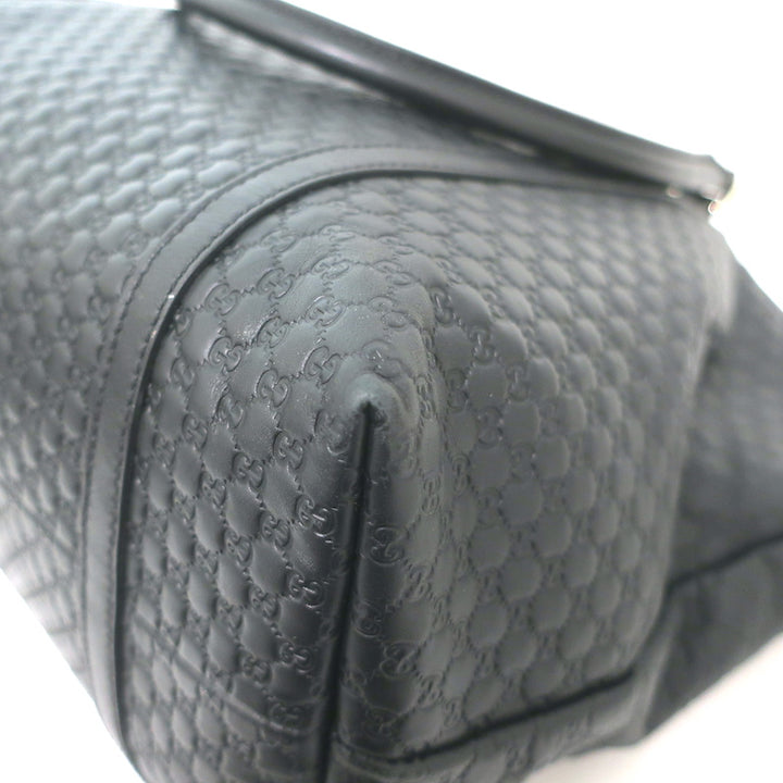 Gucci Outlet Microguccissima Joy Tote Black Leather Large Shoulder Bag
