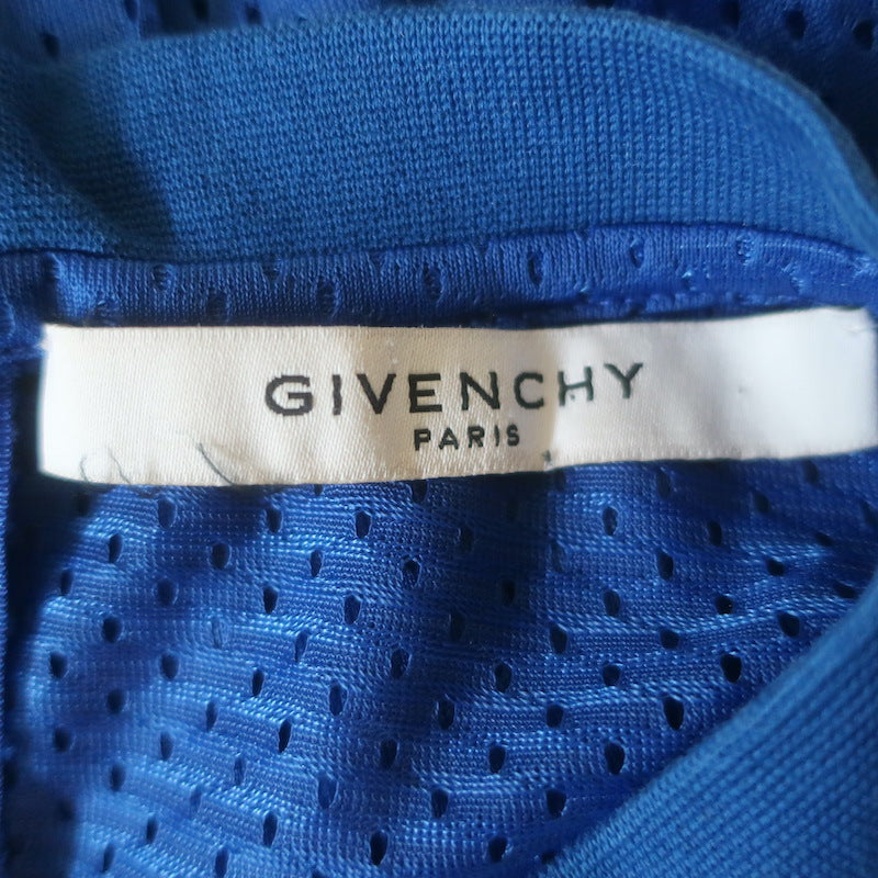 Givenchy Ruffled Mesh Pleated Mini Dress Cobalt Blue Size 36