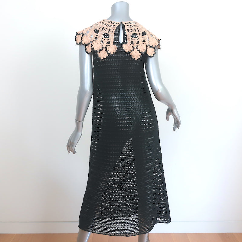 Zara Floral Crochet Sleeveless Midi Dress Black Size Extra Small-Small Celebrity Owned Zara Floral Crochet Sleeveless Midi Dress Black Size Extra Small-Small Celebrity Owned