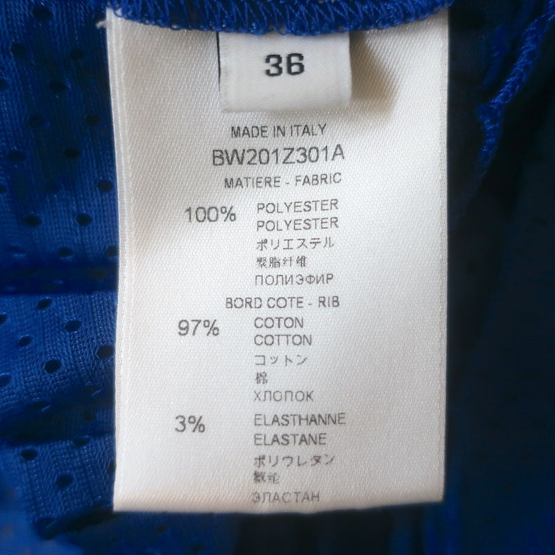 Givenchy Ruffled Mesh Pleated Mini Dress Cobalt Blue Size 36