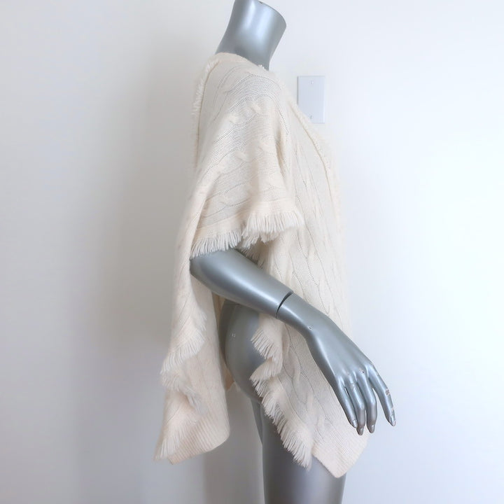 Ralph Lauren Purple Label Cashmere Cable Knit Poncho Vanilla Size Extra Small/Small