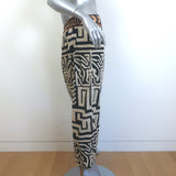 Johanna Ortiz Mozambique Ankle Skirt Black/Ecru Printed Cotton Size 8