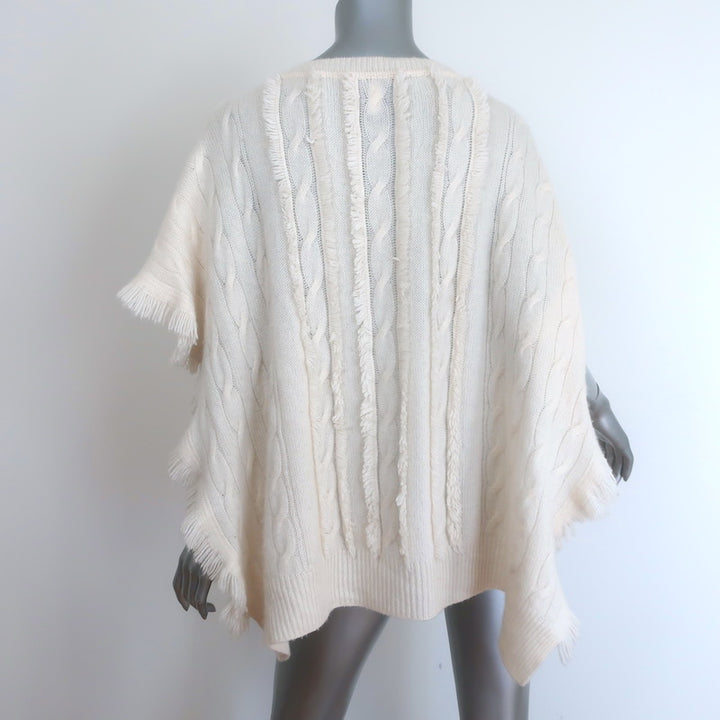 Ralph Lauren Purple Label Cashmere Cable Knit Poncho Vanilla Size Extra Small/Small