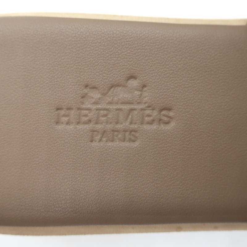 Hermes Eze 30 Cork Platform Wedge Sandals Brown Leather Size 36