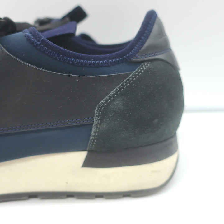 Balenciaga Race Runner Sneakers Navy Leather &amp; Mesh Size 37
