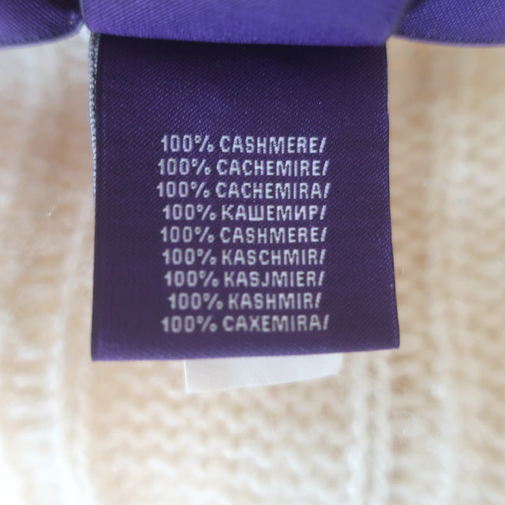 Ralph Lauren Purple Label Cashmere Cable Knit Poncho Vanilla Size Extra Small/Small