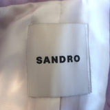 Sandro Iska Cropped Ombre Satin Blazer Lavender/Cream Linen-Blend Size 34