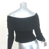 A.L.C. Rayne Off the Shoulder Sweater Black Ribbed Knit Size Small