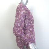 Isabel Marant Etoile Maria Blouse Purple Floral Print Size 40 Long Sleeve Top