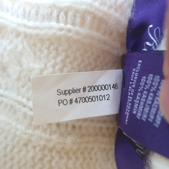 Ralph Lauren Purple Label Cashmere Cable Knit Poncho Vanilla Size Extra Small/Small