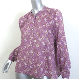 Isabel Marant Etoile Maria Blouse Purple Floral Print Size 40 Long Sleeve Top
