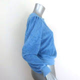 Honorine Blouson Sleeve Terry Sweatshirt Blue Size Medium