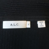 A.L.C. Rayne Off the Shoulder Sweater Black Ribbed Knit Size Small