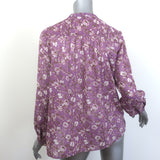 Isabel Marant Etoile Maria Blouse Purple Floral Print Size 40 Long Sleeve Top