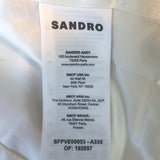 Sandro Iska Cropped Ombre Satin Blazer Lavender/Cream Linen-Blend Size 34