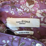 Isabel Marant Etoile Maria Blouse Purple Floral Print Size 40 Long Sleeve Top