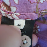 Isabel Marant Etoile Maria Blouse Purple Floral Print Size 40 Long Sleeve Top