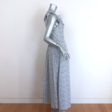 Doen Mandarin Maxi Dress White/Navy Champignon Floral Print Poplin Size Small