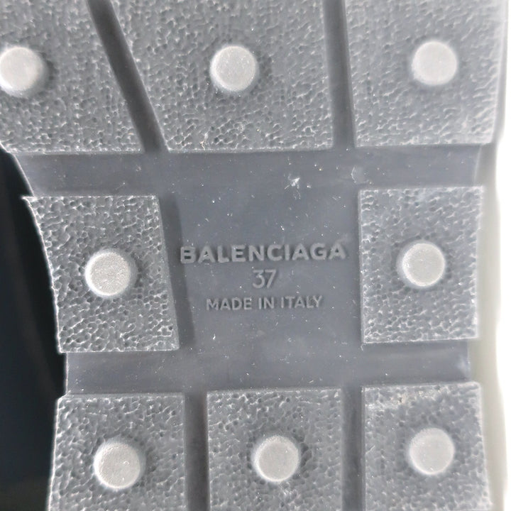 Balenciaga Race Runner Sneakers Navy Leather &amp; Mesh Size 37