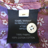 Isabel Marant Etoile Maria Blouse Purple Floral Print Size 40 Long Sleeve Top
