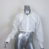 T by Alexander Wang Layered-Effect Cropped Shirt White Poplin Size Extra Small
