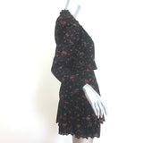 Ulla Johnson Josette Mini Dress Black Eyelet-Embroidered Floral Print Size 2