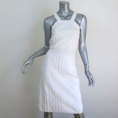 Fendi Honeycomb Knit Sleeveless Dress White Size 42