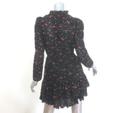 Ulla Johnson Josette Mini Dress Black Eyelet-Embroidered Floral Print Size 2