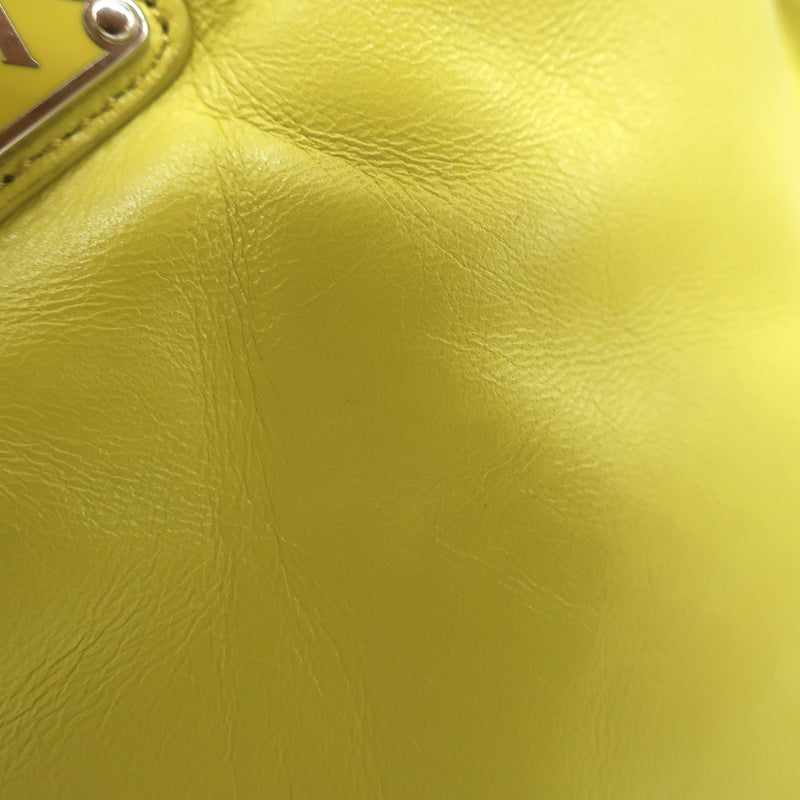 Prada Small Padded Soft Nappa Leather Tote Yellow Crossbody Bag