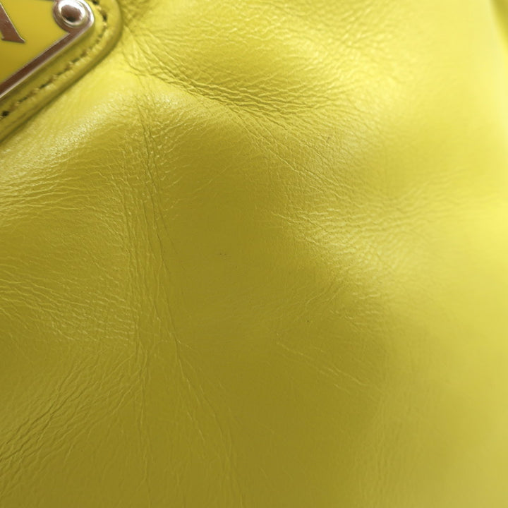 Prada Small Padded Soft Nappa Leather Tote Yellow Crossbody Bag