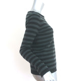 Prada Striped Sweater Black/Gray Size 40 Boatneck Pullover