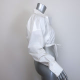 T by Alexander Wang Layered-Effect Cropped Shirt White Poplin Size Extra Small