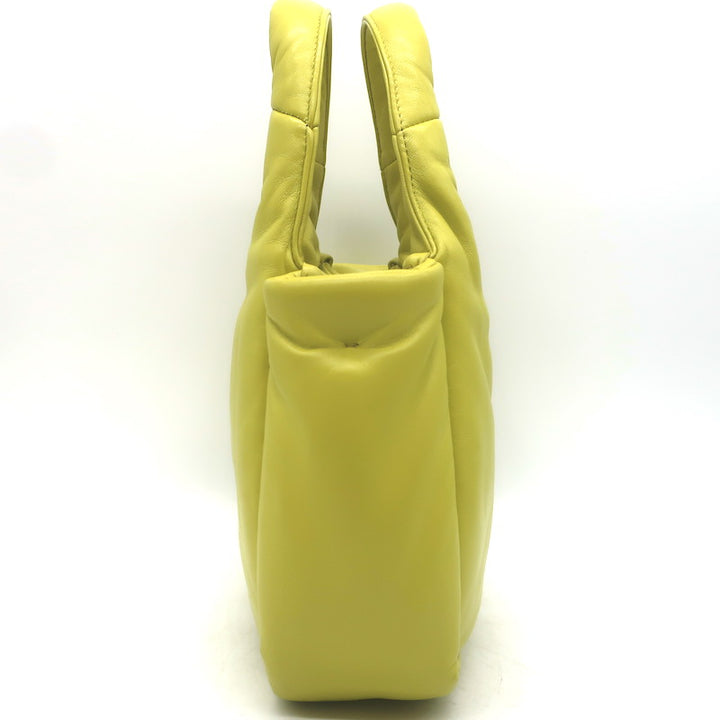 Prada Small Padded Soft Nappa Leather Tote Yellow Crossbody Bag
