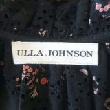 Ulla Johnson Josette Mini Dress Black Eyelet-Embroidered Floral Print Size 2