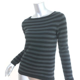 Prada Striped Sweater Black/Gray Size 40 Boatneck Pullover