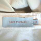 Silvia Tcherassi Paloma Dress Beige Daisy-Embroidered Poplin Size Extra Small