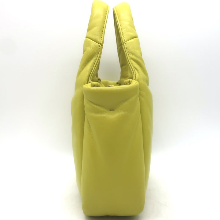 Prada Small Padded Soft Nappa Leather Tote Yellow Crossbody Bag