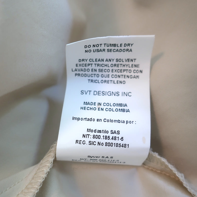 Silvia Tcherassi Paloma Dress Beige Daisy-Embroidered Poplin Size Extra Small