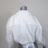T by Alexander Wang Layered-Effect Cropped Shirt White Poplin Size Extra Small