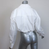 T by Alexander Wang Layered-Effect Cropped Shirt White Poplin Size Extra Small