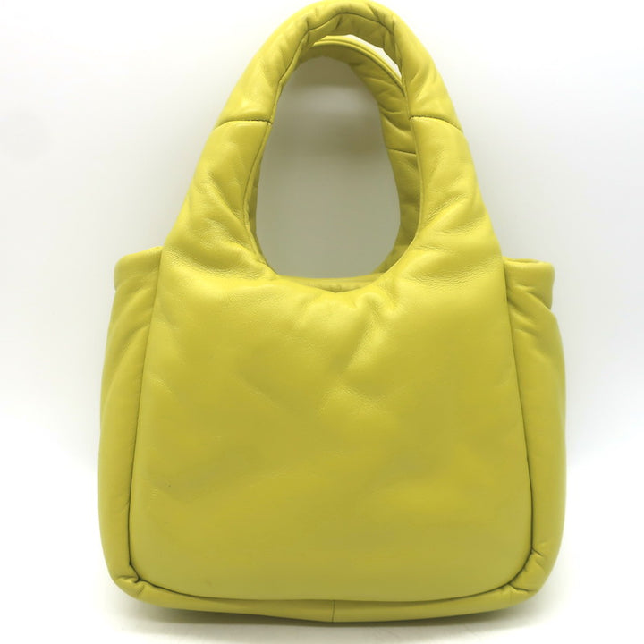 Prada Small Padded Soft Nappa Leather Tote Yellow Crossbody Bag